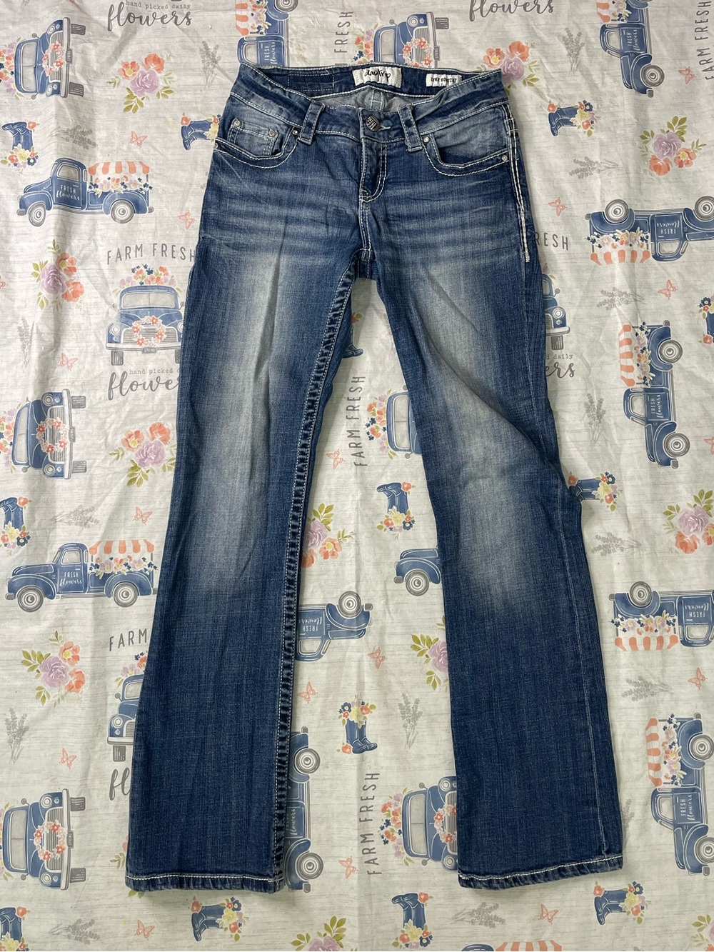Daytrip Lynx Bootcut Low Rise Fancy Pocket Jeans Women’s Size 26 Regular